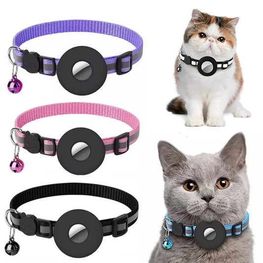 Reflective Collar Waterproof Holder Case For Airtag Air Tag Airtags Dog Kitten Puppy Nylon Collar